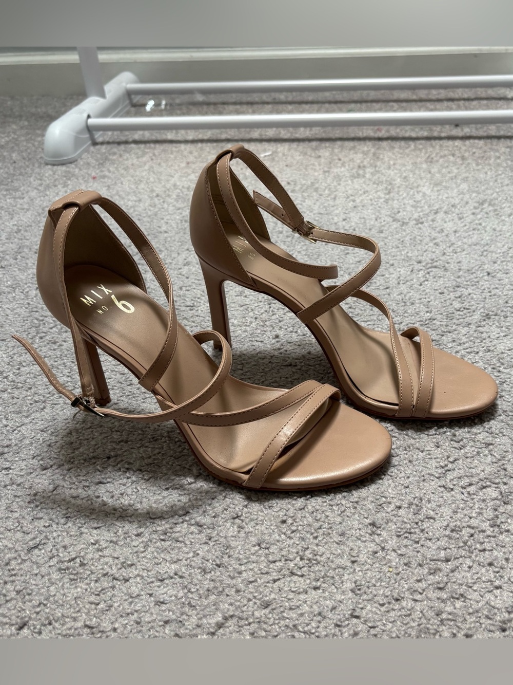 Mix No. 6 Mardelle Taupe Strappy High Heel Sandals